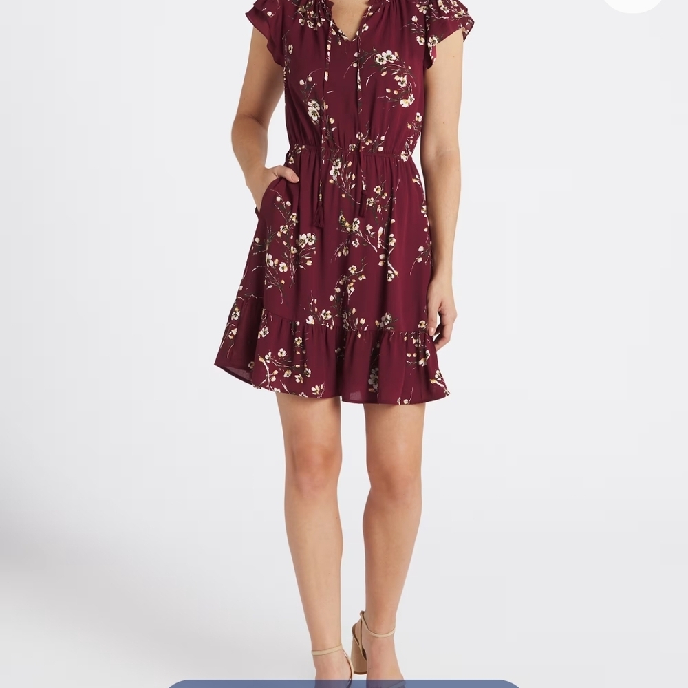 Floral Burgundy Dress